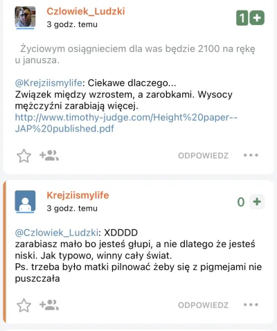 Cierniostwor - Typowa dyskusja z normikiem jak zwracasz uwagę na gorszą pozycje niski...