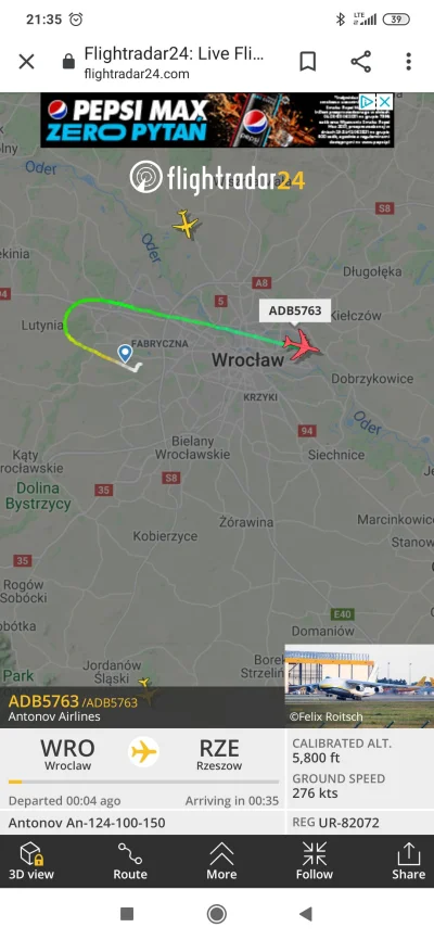 bialoruskie_standardy - Ale #!$%@? przeleciał właśnie nad miastem
#wroclaw #flightrad...