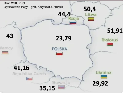 robert5502 - Liczba lekarzy na 10.000
Mapka prof. Filipiaka
#lekarz #medycyna #mapy...