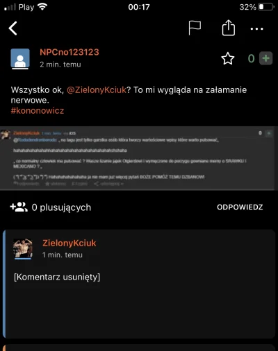 ZielonyKciuk - Ojojojojjjj ale tego szura zabolało. Nie dość,ze wrzucił to drugi raz ...