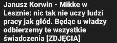 vortop - @Lepper3001: na pewno nie na konfederację kolego. Zobacz co korwin ostatnio ...