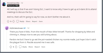 NowyLepszySzatan667 - Komentarz Mika Pondsmitha dotyczący DLC https://www.reddit.com/...