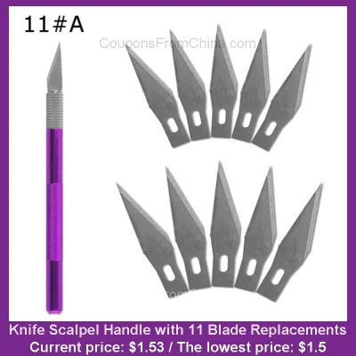 n____S - Knife Scalpel Handle with 11 Blade Replacements
Cena: $1.53 (najniższa w hi...