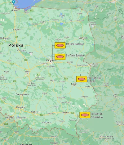 Cierniostwor - Prawdopodobna dyslokacja nowych czołgów Abrams w ramach 18 Dywizji Zme...