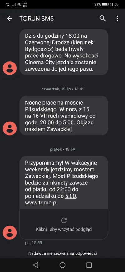 Desseres - @Macieeeej: to polecam zapisać się na powiadomienia sms z informacjami o u...