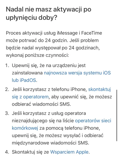 czach - @Lazarus2077: Aktywacja iMessage i FaceTime to loteria. Na stronie Apple jest...