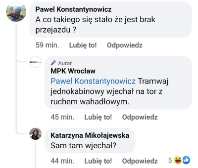Tommy__ - Tramwaje we Wrocławiu zyskały samoświadomość ( ͡° ͜ʖ ͡°)
#wroclaw #mpkwrocl...
