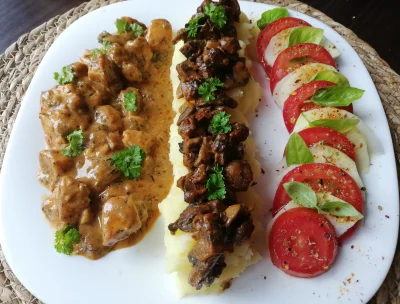 arinkao - Gulasz wieprzowy, ziemniaki z pieczarkami oraz pomidor z kalarepą (｡◕‿‿◕｡)
...