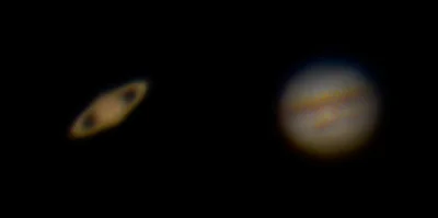 Luceeek - Saturn + Jowisz. Pierwsze próby z ogródka.
#kosmos #astronomia #astrofoto ...