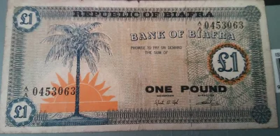 IbraKa - Nowy nabytek (｡◕‿‿◕｡) Biafra 1 funt z 1967 roku 
#numizmatyka #banknoty #pi...