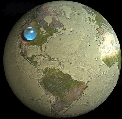 Ziombello - > masa całej wody stanowi jakąś dziesięciotysięczną masy Ziemi.

@BuryR...
