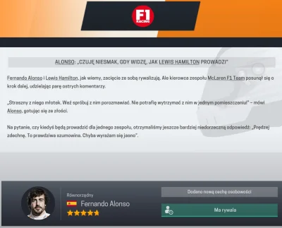Dalemsienabracnategobaita - Nawet Alonso w #motorsportmanager poznał się na LH44 ( ͡°...