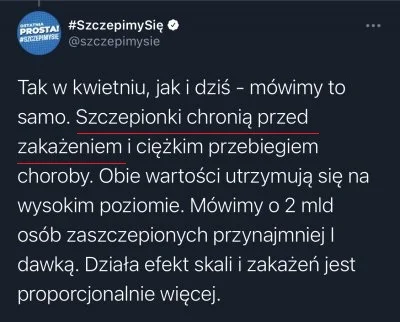 wojna - > najpierw szczepionka chroniła przez zakażeniem

@no_names: do dziś jest t...