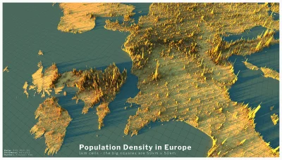 AleOCoCiChodziZeTakWciazSieUganiasz - Gęstość zaludnienia w Europie. Widok z północne...