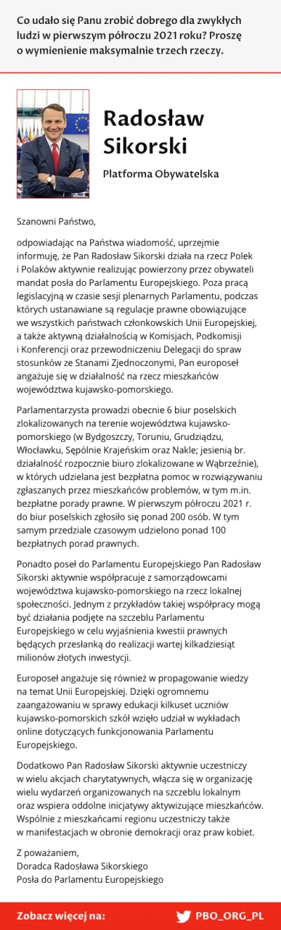 PBO-ORG-PL - Co udało się Panu zrobić dobrego dla zwykłych ludzi w pierwszym półroczu...