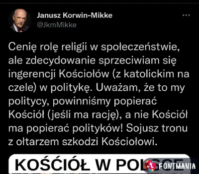 CipakKrulRzycia - #korwin #bekazkatoli #pytanie 
#bekazkonfederacji Ciekawe co na to...