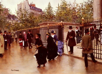 GARN - #sztuka #art #malarstwo autor: Jean Béraud (1849–1935) Sortant De La Madeleine...