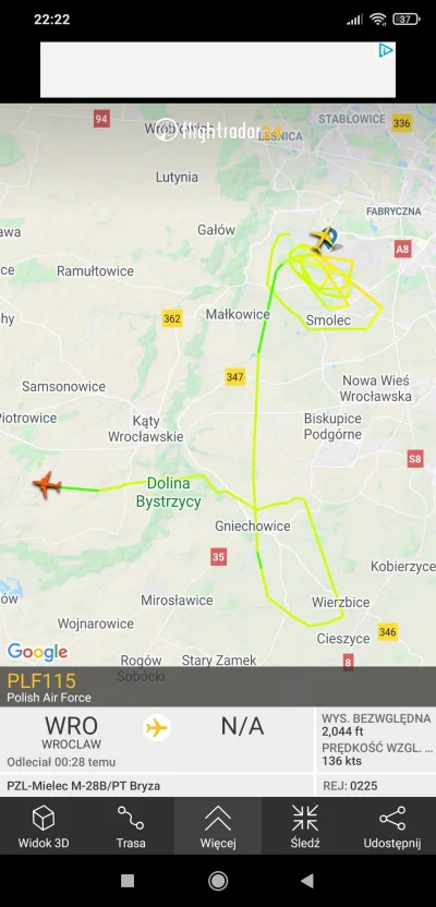 robiecochce - #flightradar24 #wroclaw 
Co za denerwujący brzęczący smród lata w okoli...