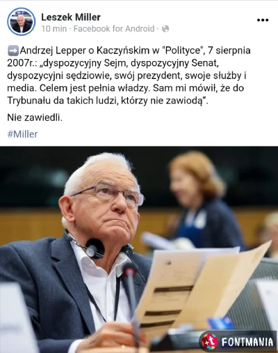 CipakKrulRzycia - #polityka #bekazpisu #lepper 
#miller #polska