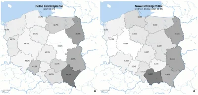 czeskiNetoperek - Mapa poziomu wyszczepienia oraz mapa nowych infekcji.

Polsce Wsc...