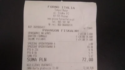 p.....a - #oszukujo #poznan 

Nie polecam pizzerii Forno Italia w Poznaniu. 

Po ...