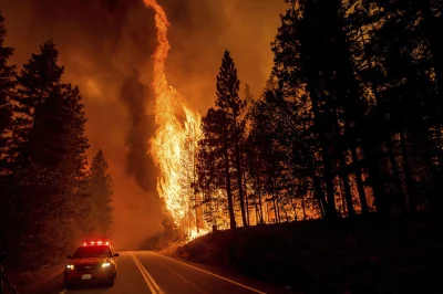malakropka - Pożary lasów w Plumas County, stan Kalifornia._