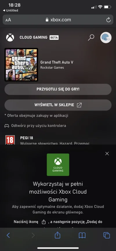golagolagola - Mirki, chciałem sprawdzić xcloud na iPhonie mam dodana stronę do pocza...