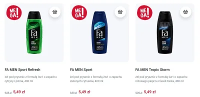 emerjot - No ok, przykład, żel Fa Men 400ml za 5,49zł, proszę o info gdzie dzisiaj w ...