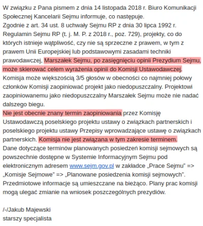 jaunas - Można projekt ustawy zamrozić np. w Komisji Ustawodawczej. Zapytałem kiedyś ...