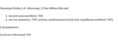 Romeqq87 - To Kłaczek w końcu jest tym pracownikiem TVP czy nie?