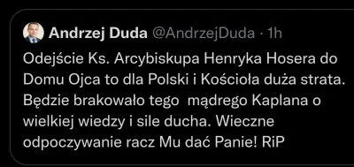 SynGilgamesza - @Filippa: Tweet Dudy o śmierci Hosera. Obrzydliwość i głupota.