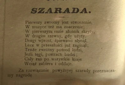 katalizat0r - Szarada z 1904 Roku. 

Zdjęcie z Muzeum Prasy w Pszczynie.