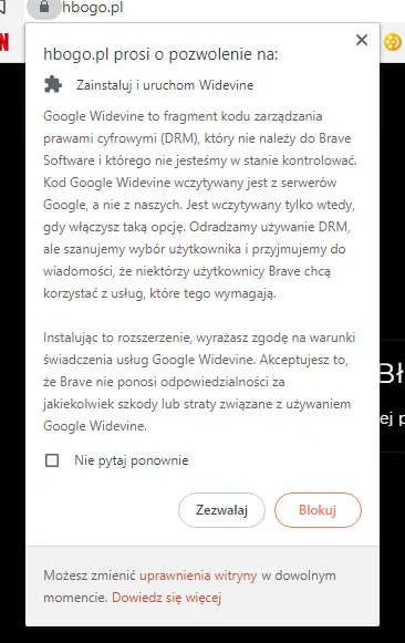 kombajnbizon - #pytanie #internet #brave #hbogo
co to jest? zezwolić czy nie?