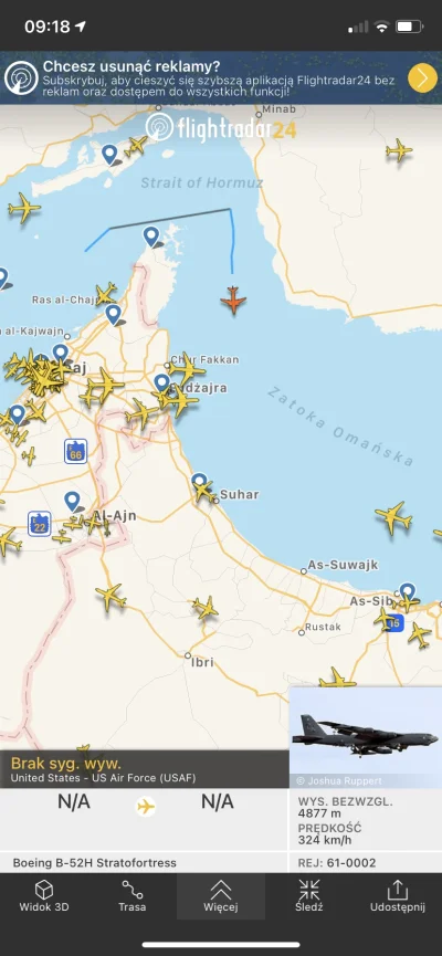 dekkeneu - Demokracja leci. To już drugi B52 (poprzedni zniknął z radarów) #flightrad...