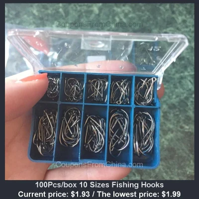n____S - 100Pcs/box 10 Sizes Fishing Hooks
Cena: $1.93 (najniższa w historii: $1.99)...