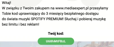 pollyanna - #spotify #mediaexpert łapcie, ja mam już premium od dawna więc nie wykorz...