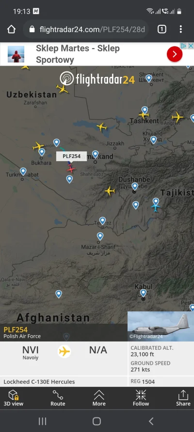 d601 - To polski samolot leci do Afganistanu? 
#flightradar24 #afganistan