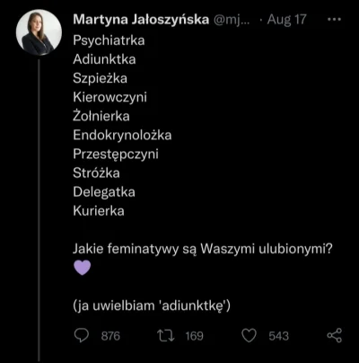 s.....j - Widzę, że defekowanie feminatywami na język polski stał się ulubionym sport...