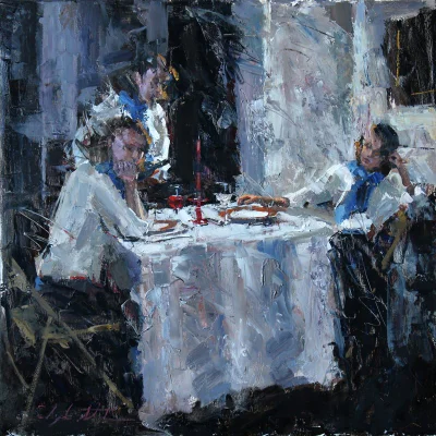 Hoverion - Clyde Steadman
Dinner Trio
#artventure 
#malarstwo #sztuka #art #obrazy...
