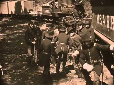 25mb - W filmie Generał (1926) Bustera Keatona zatopili prawdziwą lokomotywę. Akcja o...