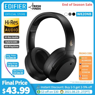 duxrm - EDIFIER W820NB ANC Bluetooth Headphones
Cena z VAT: 46,8 $
Link ---> Na moi...