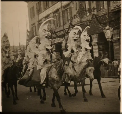 myrmekochoria - Karnawał w Nicei, 1910. 

#starszezwoje - tag ze starymi grafikami,...