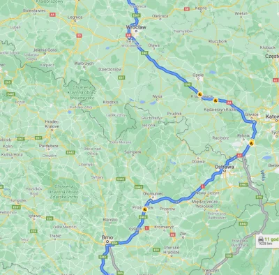 Podlaski_warmianin - Odcinek Wrocław - Brno - czemu google maps pokazuje mi domyślnie...