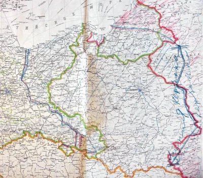 JoeShmoe - Projekt granic Polski po II wojnie światowej narysowany własnoręcznie prze...