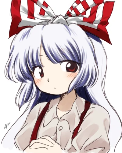 LlamaRzr - #randomanimeshit #touhou #fujiwaranomokou #blushedface #redeyesalert #anim...