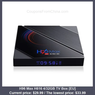 n____S - H96 Max H616 4/32GB TV Box [EU]
Cena: $29.99 (najniższa w historii: $33.99)...