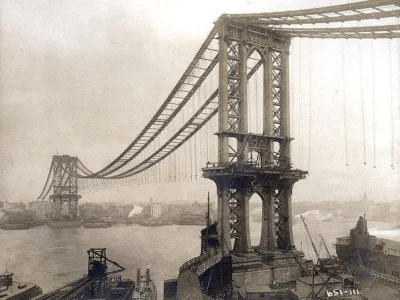 4ntymateria - Budowa Brooklyn Bridge, 1909.
#budownictwo
#historia
#usa