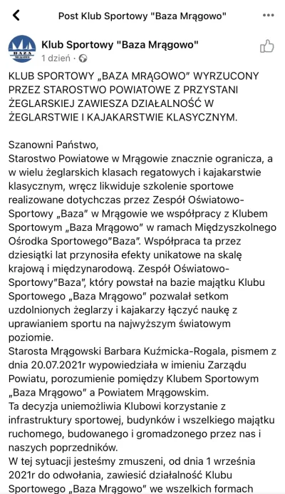 highlander - Starosta Mragowa zamyka klub sportowy Baza Mragowo. To z tego klubu mamy...