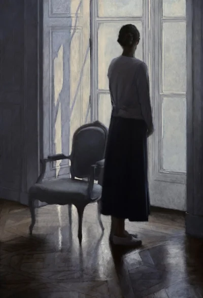 Hoverion - Geneviève Daël
À la fenêtre, olej na płótnie, 73x50 cm
#artventure 
#ma...
